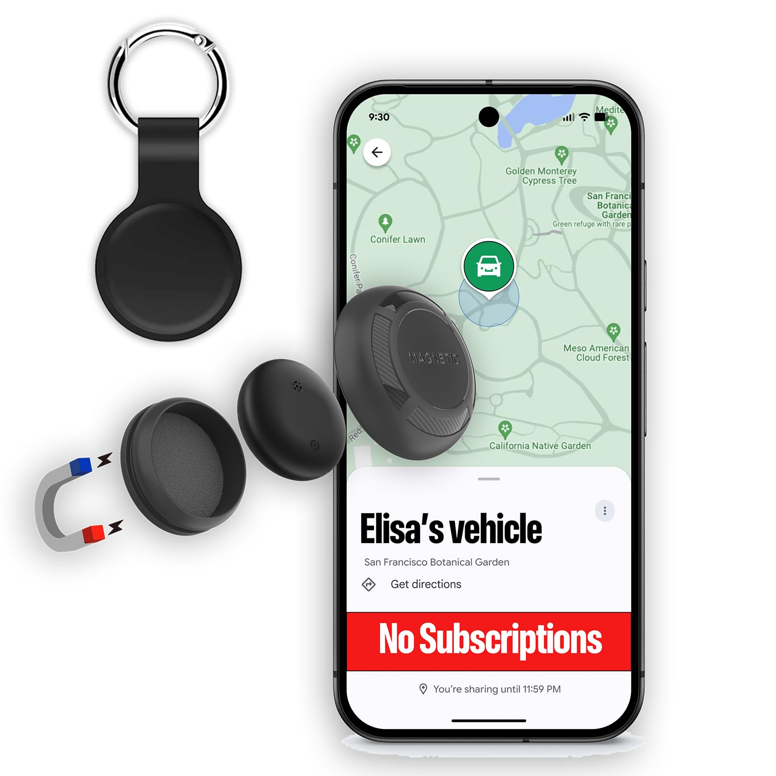 Magnetic Hidden GPS Tracker for Vehicles – 365 Days Battery Life, No Subscription, Car Tracker Device Hidden (Android Tracker)