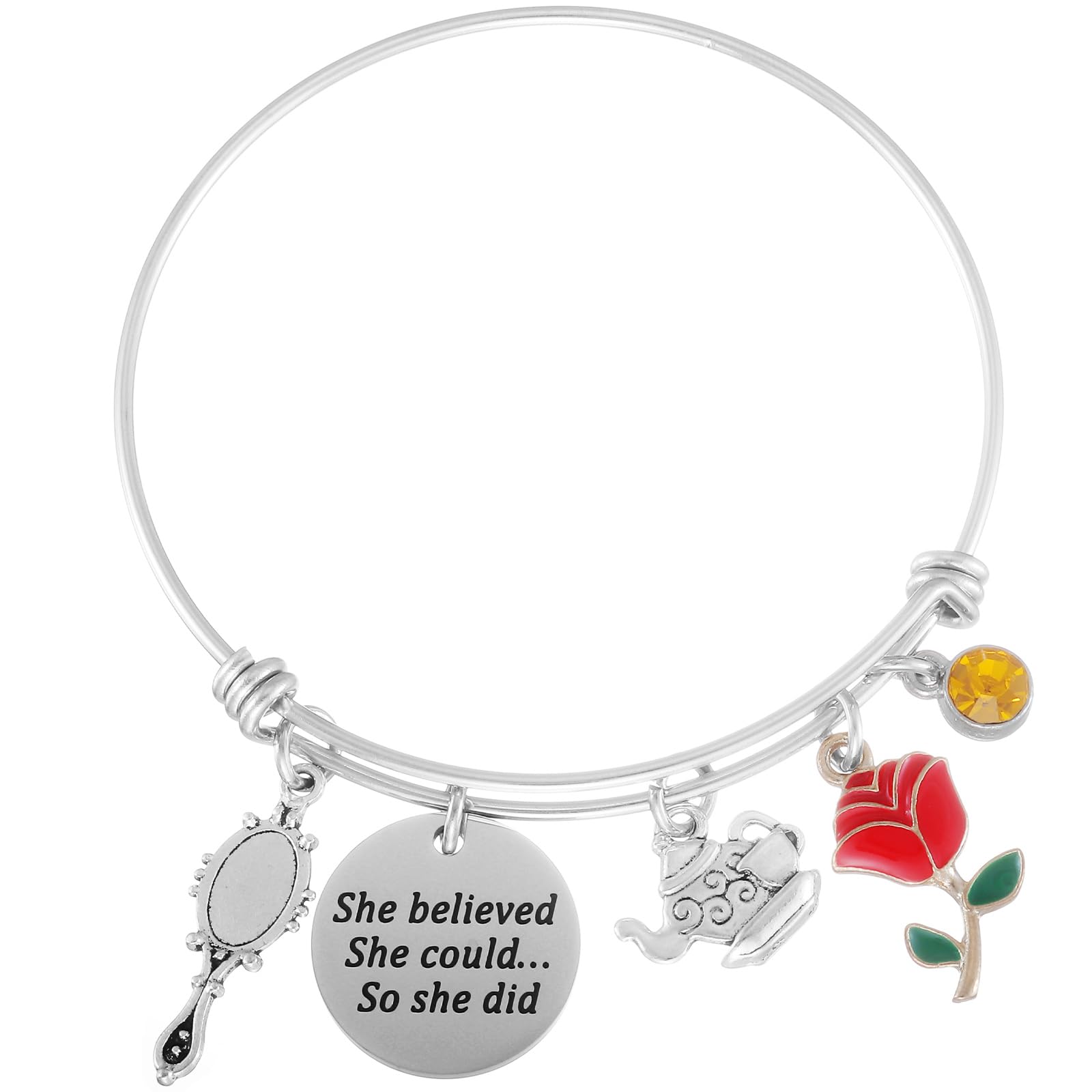 HUTIMY Beauty And The Beast Gifts for Women Adults Bracelets Jewelry Disneyee Beauty And The Beast Bracelet