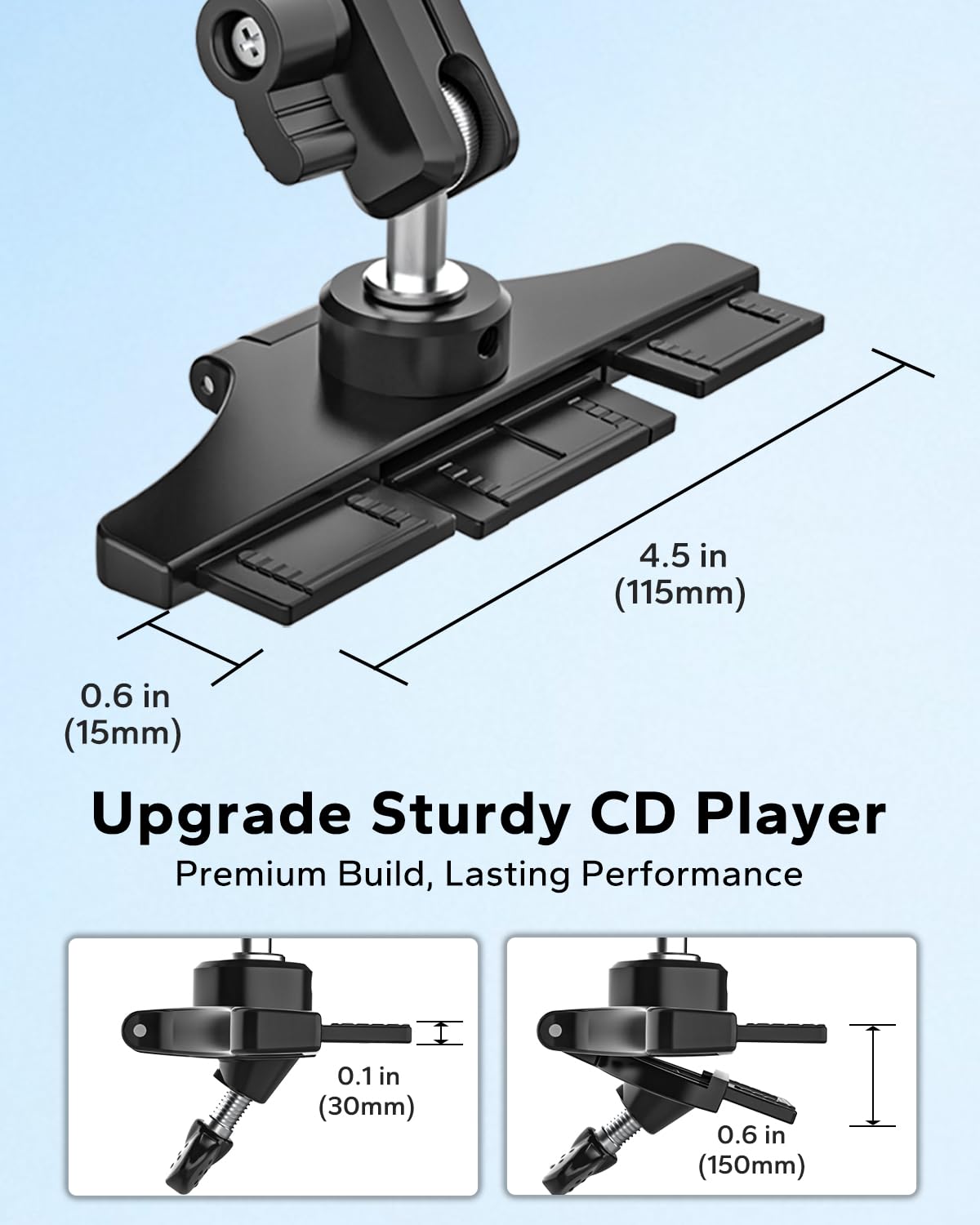 Supporto per tablet per auto con fessura CD, braccio di supporto allungato