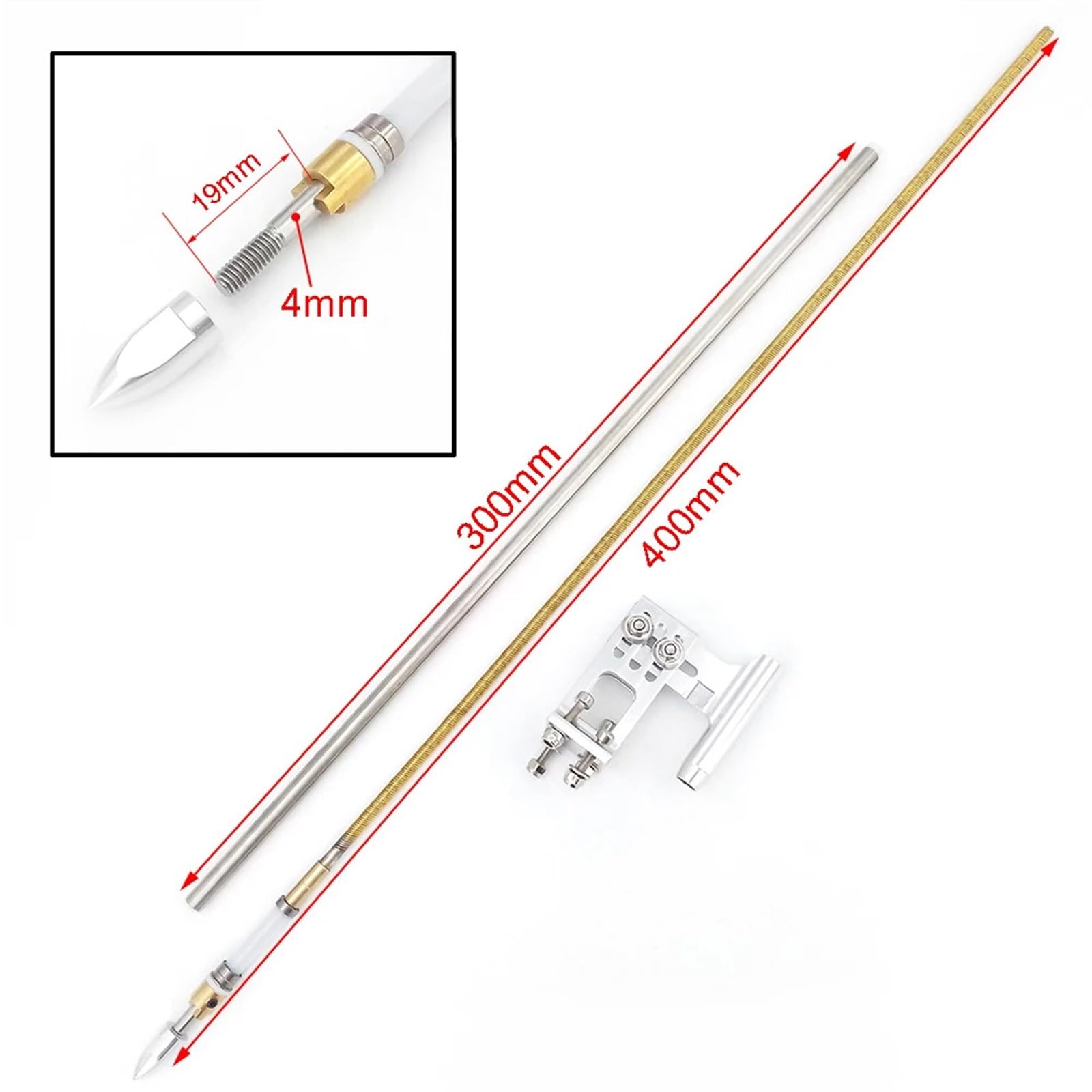 Albero Di Trasmissione Flessibile For Barca RC Cuscinetto Da 4 Mm Staffa For Puntone Albero Destro Sinistro 400 Mm For Motoscafo RC(1set Left Hand)