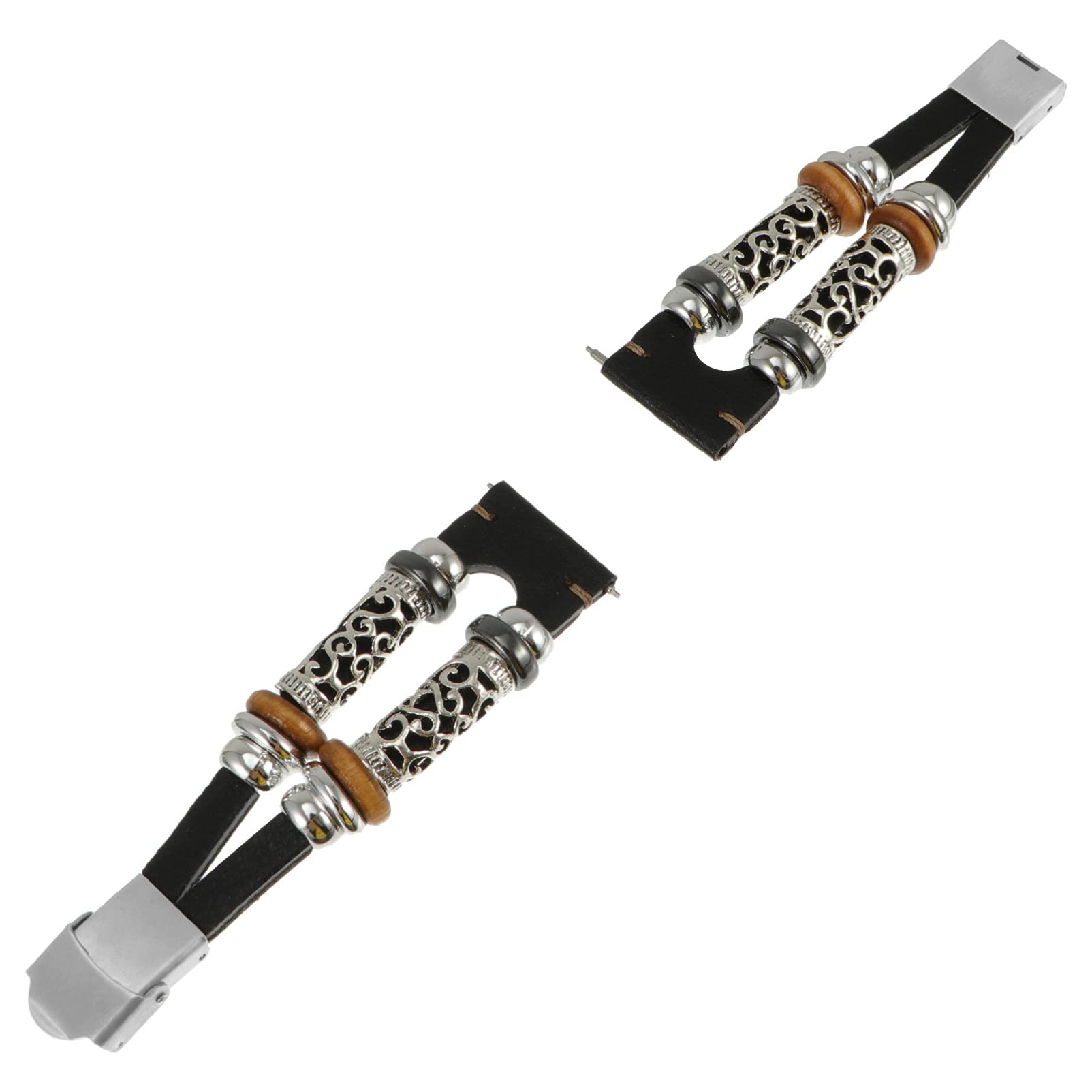 ibasenice Lederarmband für Smartwatch Herren Damen Verstellbares Uhrenarmband Kompatibel mit Galaxy Watch 3 45mm Weiches Schwarzes Leder Strapazierfähige Handgelenkschlaufe