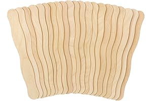 50 Sturdy 8 Inch Wavy Wooden Craft Sticks for Versatile Creations