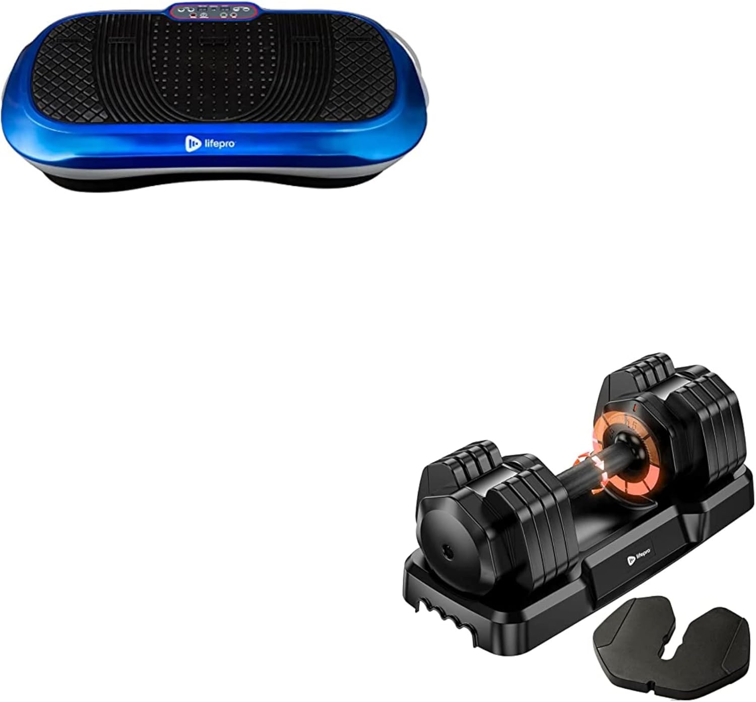 LifePro Waver Vibration Plate Exercise Machine & Single Adjustable Dumbbell 55lbs