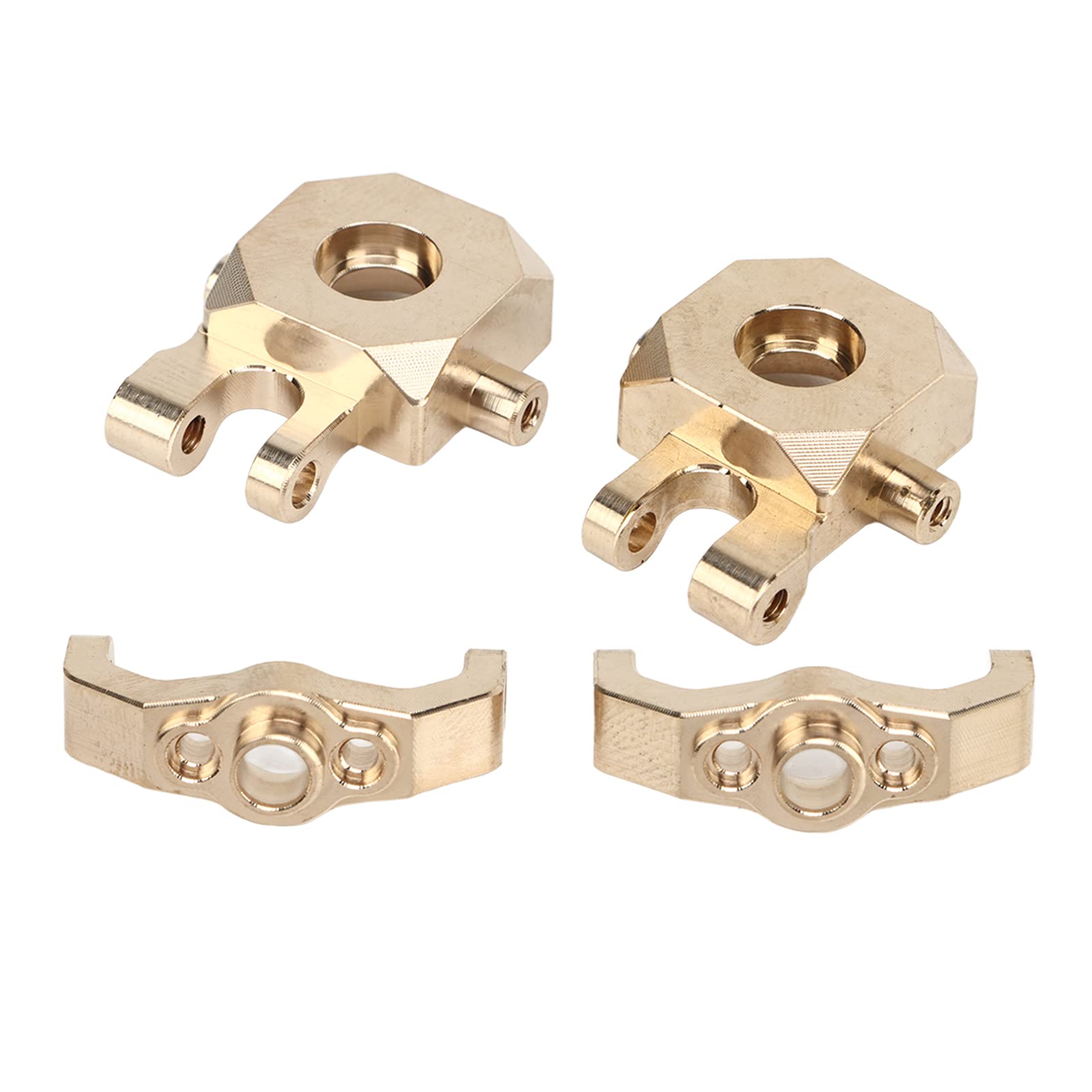 RC Car Caster Block C Hub Kierownica Pokrywa mostu Obudowa Mosiądz Zestaw akcesoriów do modernizacji dla Traxxas 1/18 Pojazd zdalnie sterowany Kolor złoty 2 sztuki