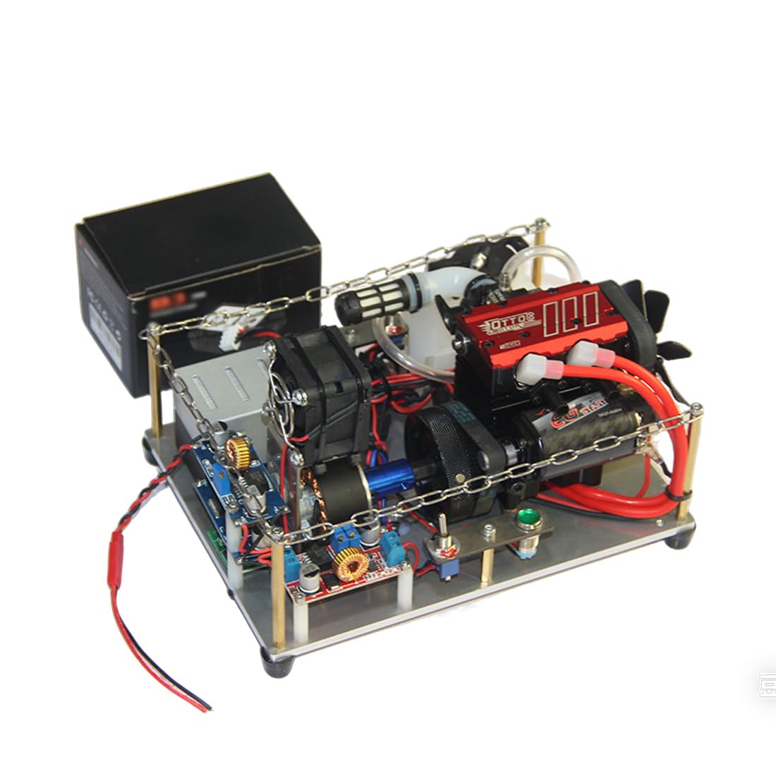 L2 Engine ST-NF2 Engine Model, Nitro Engine Metal Petrol Engine Model with Generator Stabilised Module Base Ignition Kit, Combustion Engine Model Decor Gift RTR
