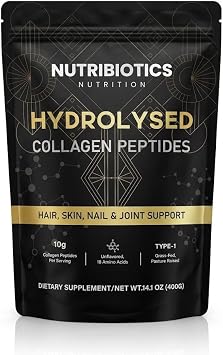 100% Hydrolysed Bovine Collagen Peptides Powder Type 1 High Protein Supplements for Women - Fasting, Beauty, Keto - Skin, Hair & Nail Health