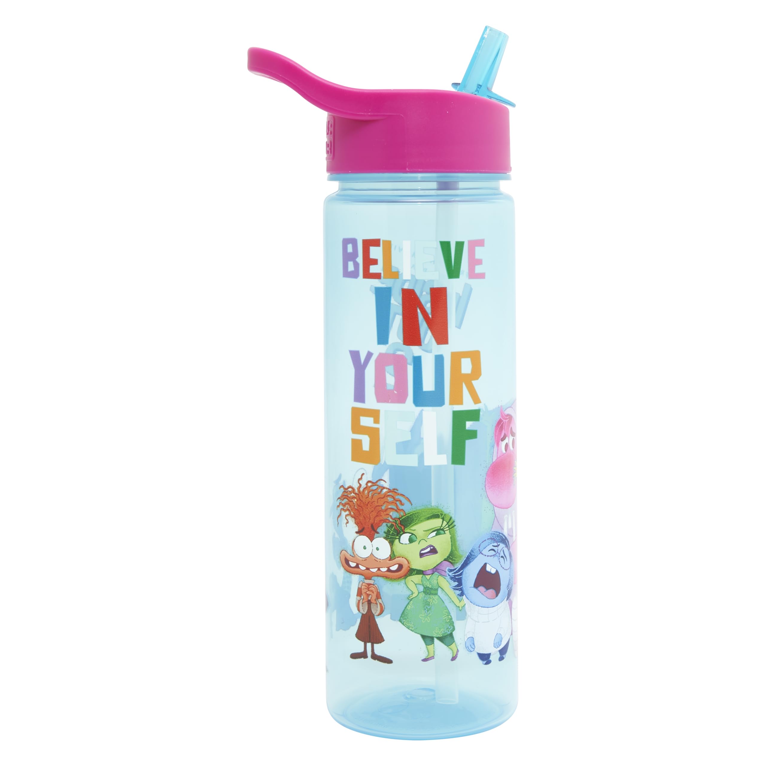 DisneyInside Out 2 600ml Kids Water Bottles with Straw by Polar Gear - Back to School Supplies Girls Water Bottle - Water Bottle for Kids - Official Inside Out Merchandise