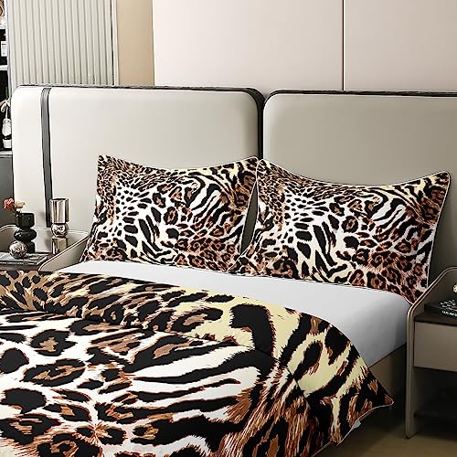 Leopard Cotton Bedding Set Double Size Cow Print Cotton Bedding Set Animal Print Cotton Bedding Set Zebra Print Cotton Bedding Set for Kids Boys Girls Adults - Image 3