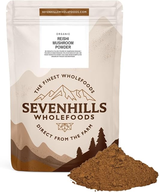 Sevenhills Wholefoods Organic Reishi Mushroom Powder 200g, Ganoderma Lucidum