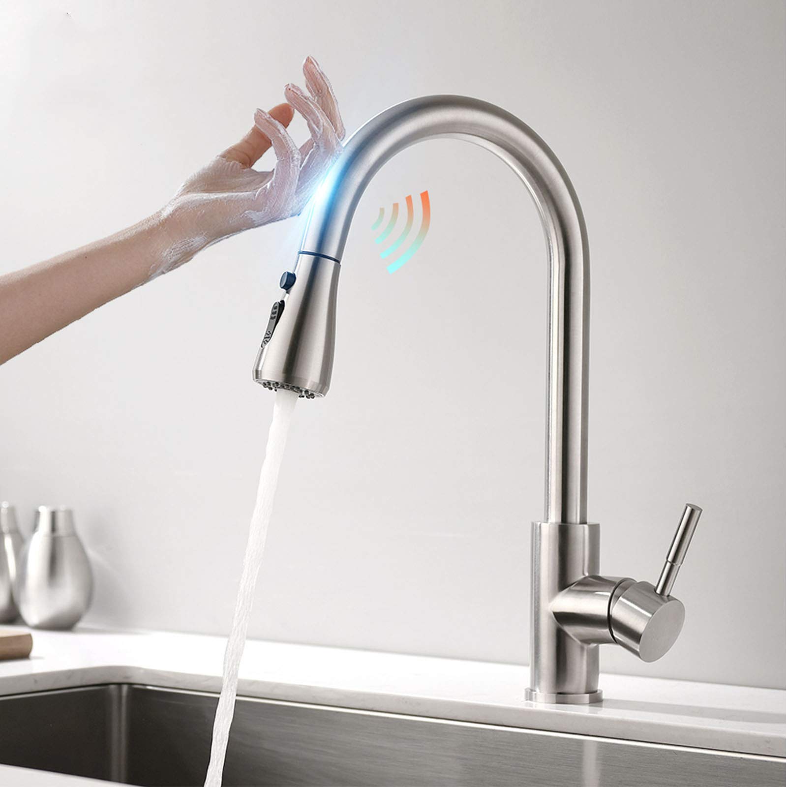 Robinet de cuisine sans contact en acier inoxydable pour ne plus salir vos mains