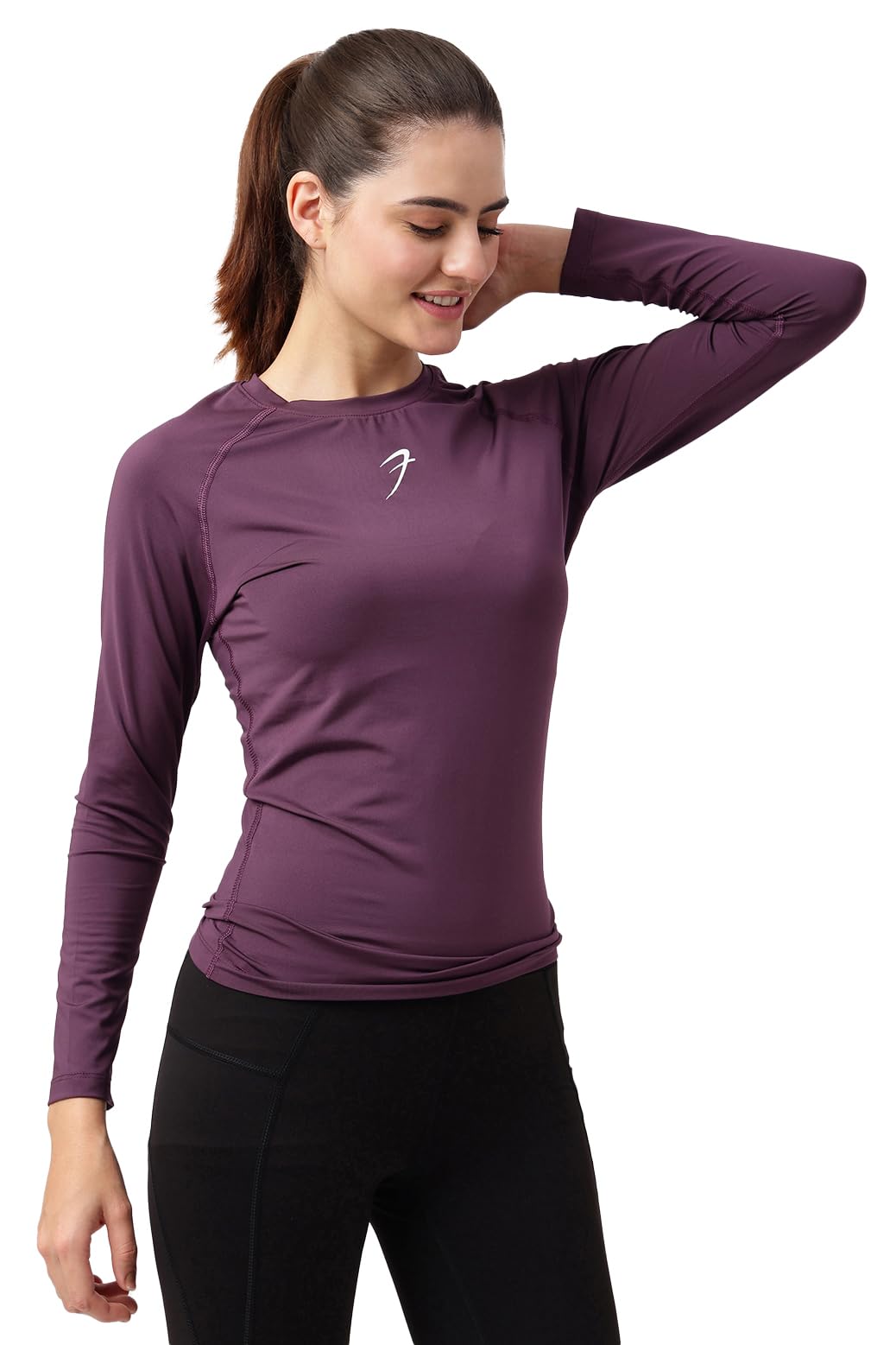 fuaark Compression Full Sleeve Tshirt Sports & Gym for Women Black-picture-19
