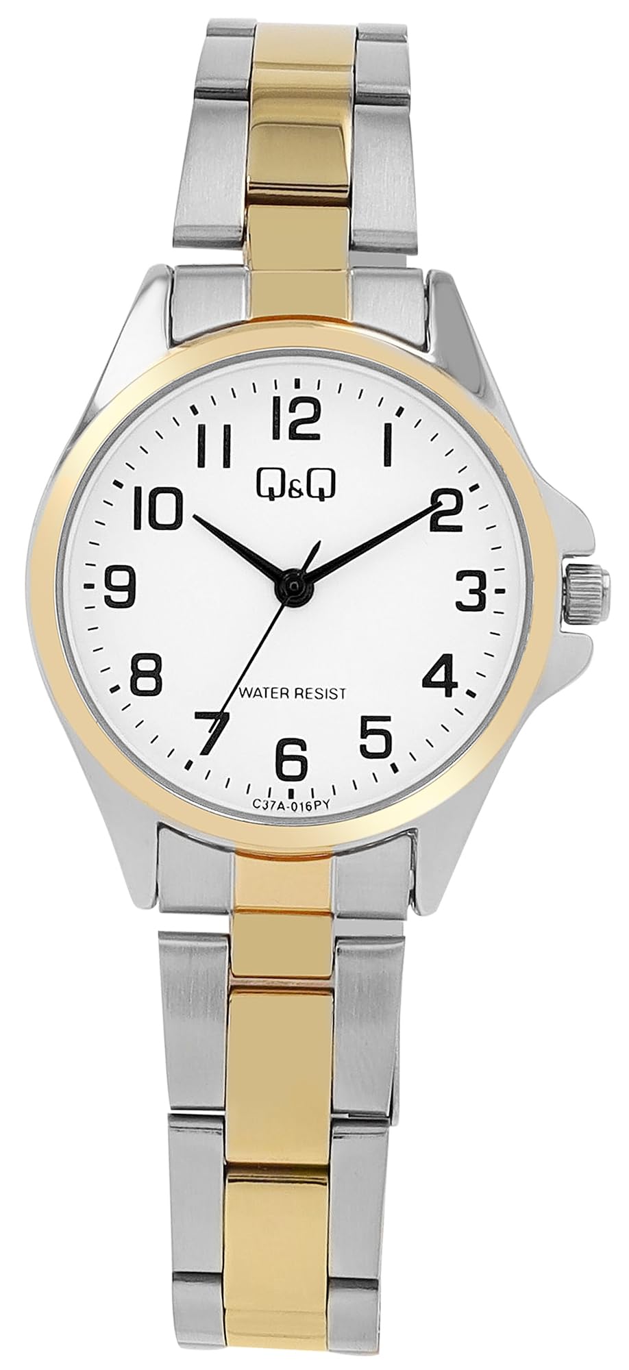 Q&Q Reloj de mujer de acero inoxidable con cierre desplegable, 3 bar, analógico, cuarzo