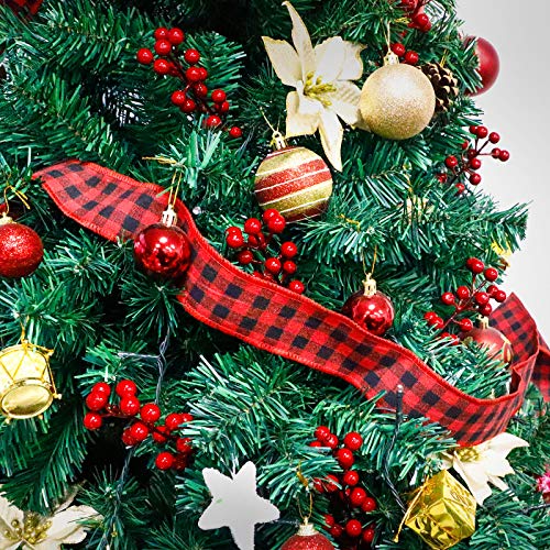 image for COCOBOO 25pcs Artificial Red Berry Stems Christmas Red Berries for Hol
