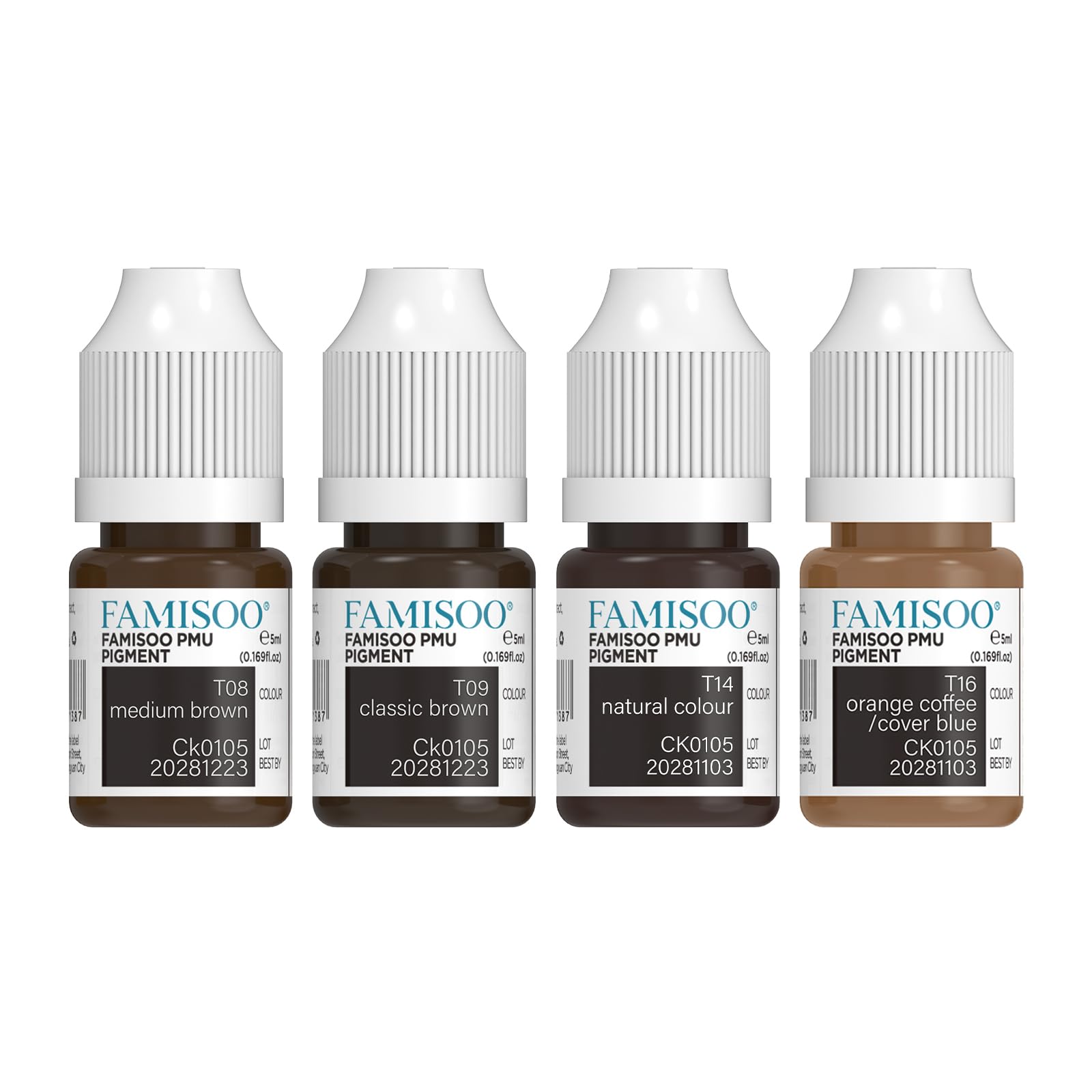 PMU Pigments Set 4Pcs Brown Microblading Tattoo Ink for Brow