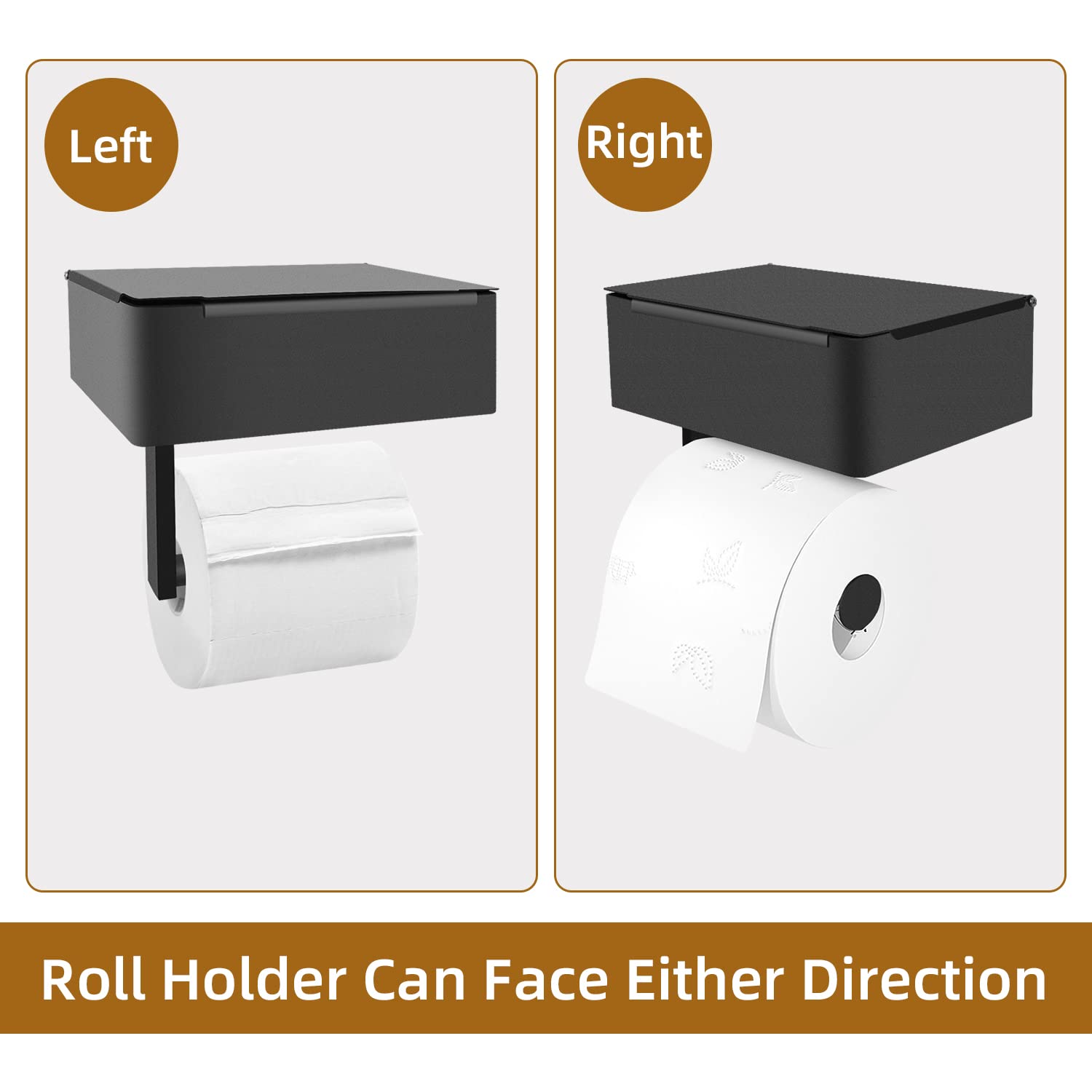 Soporte para toallas de papel de cocina con peso, soporte resistente para toallas de papel con base inoxidable para rollos de toallas de papel estándar y megarrollo de toallas de papel (negro escarchado) 2