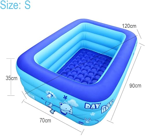 Miniatura 9 de Bañera inflable portátil para adultos, jardín para adultos, piscinas de juegos al aire libre, jacuzzis con bomba de aire eléctrica (azul-M)