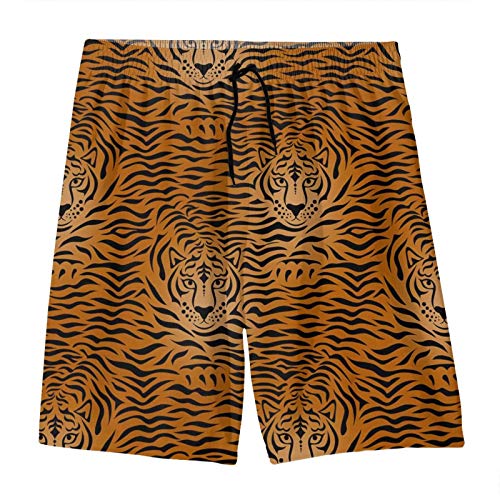 SARA NELL Men's Swim Trunks Tiger Animal Print Fierce Animal Surfing Beach Board Shorts Swimwear3