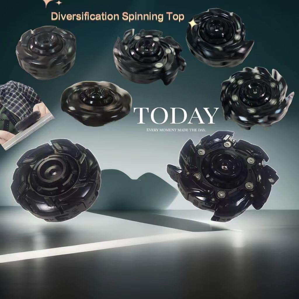 EDC Fidget Spinner for Adults - Auto-Open Armor Design, CNC Zinc Alloy & Aluminum Gyro Toy, Pocket Stress Relief Gift (Black)