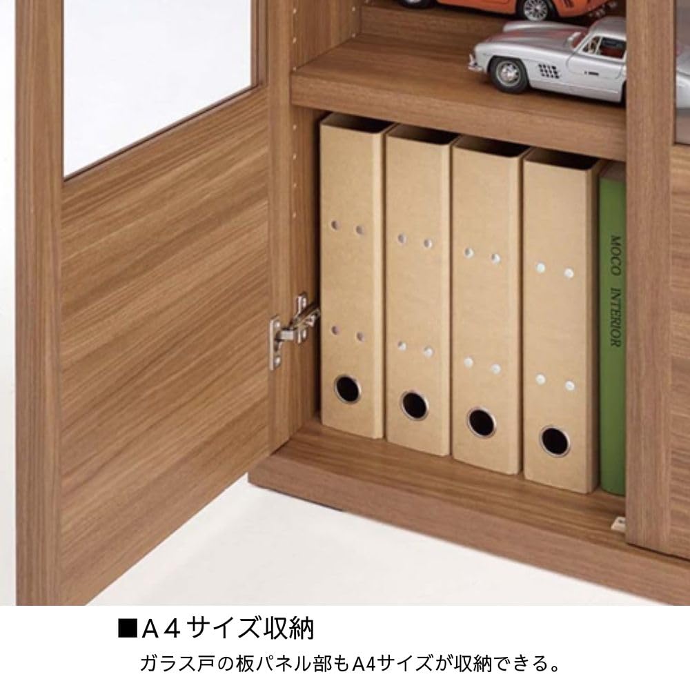 フナモコ ガラスシェルフ 〔幅74.3×180cm〕 リアルウォールナット VCD 