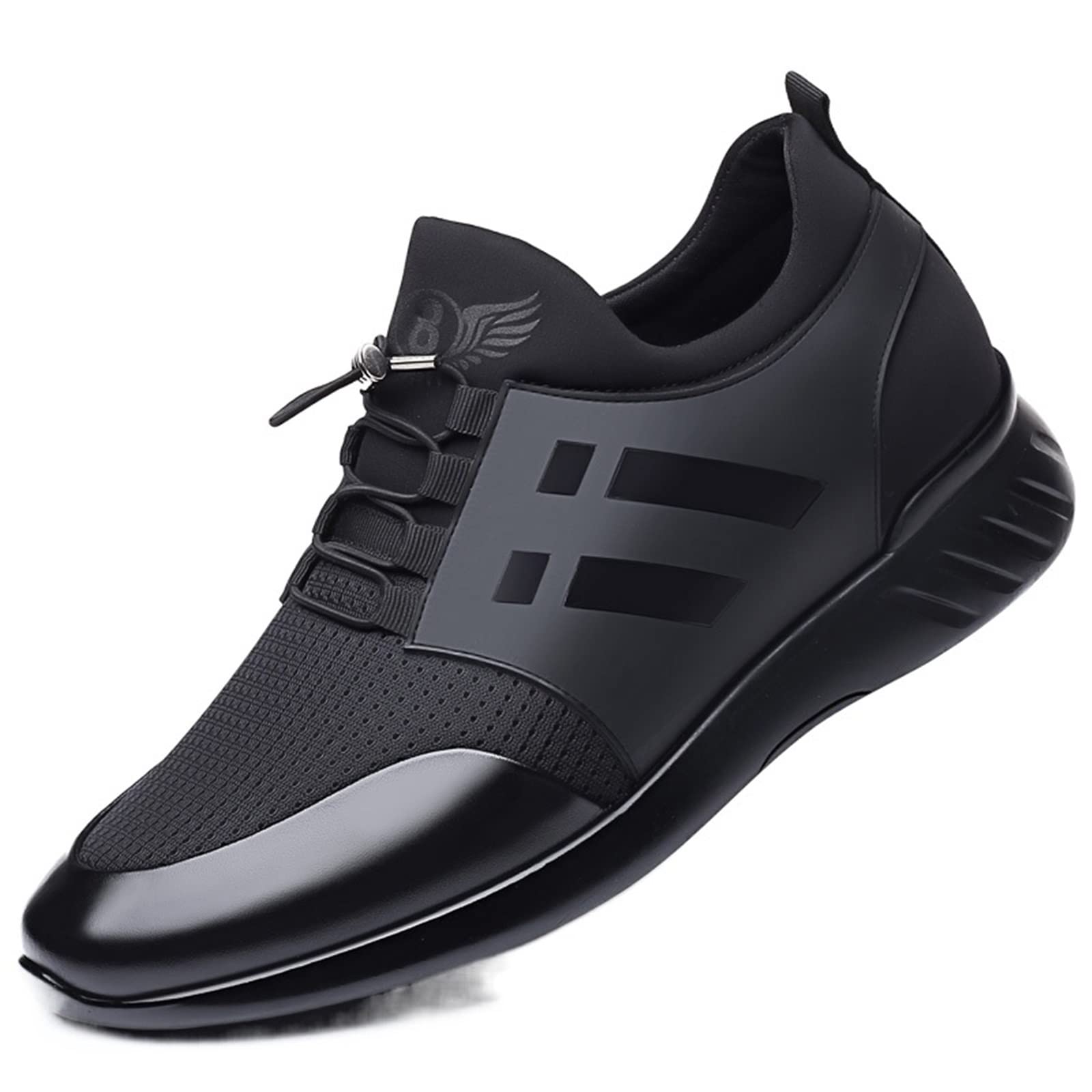 LRFVADW Formal Shoes for Men Black casual shoes summer men's flying woven outdoor sports large size(Schwarz,11)