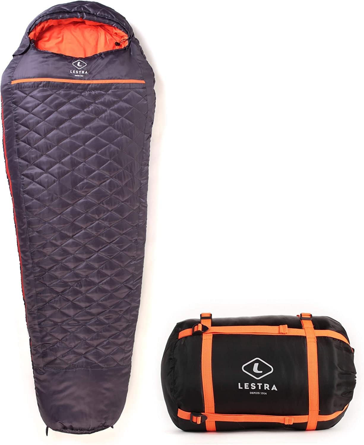 Lestra Outdoor Mount Everest - All Season Sleeping Bag - T° Limit Comfort -05°C - Comfortable & Powerful - Adults - Dark Grey