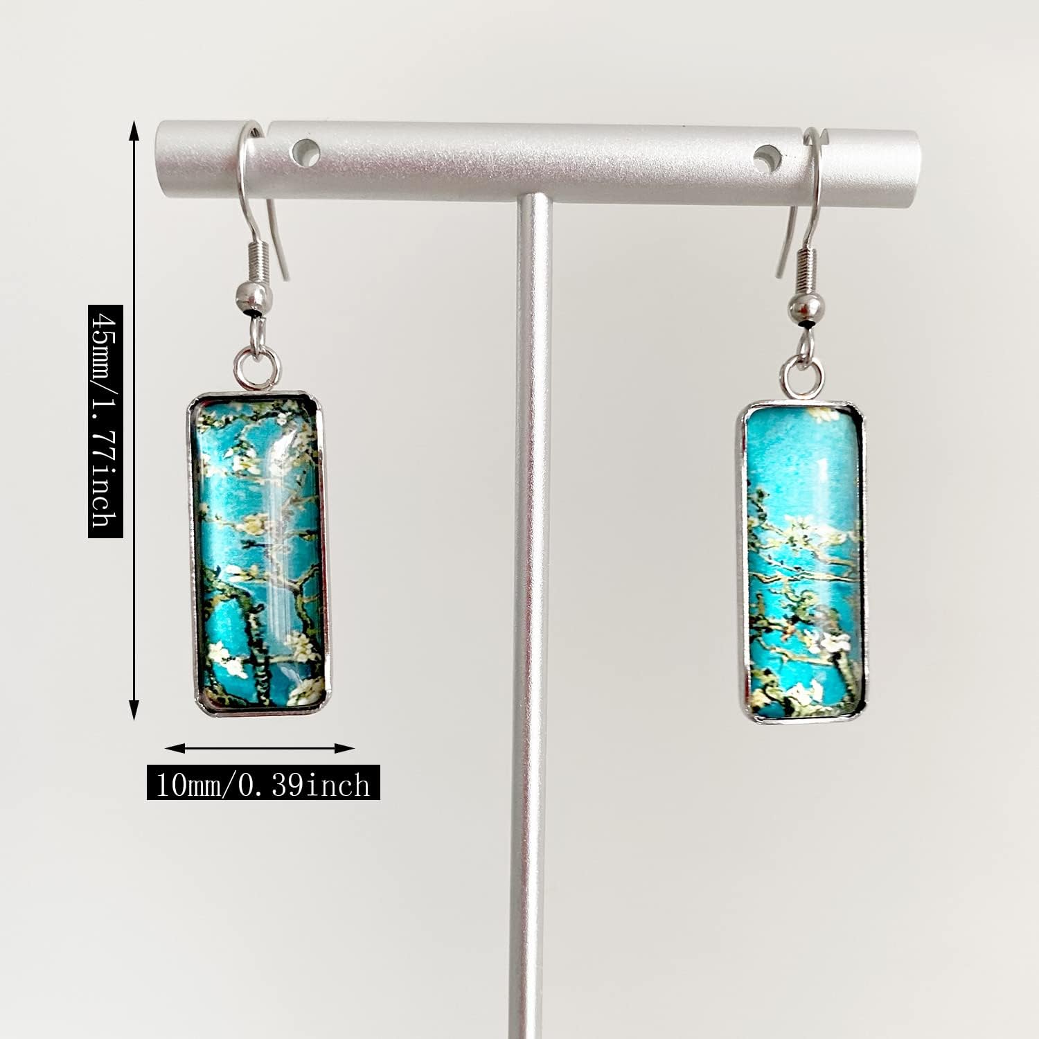 Vintage Abstract Van Gogh Painting Starry Sky Sunflower Drop Dangle Earrings for Women Painter Art Teacher Abstract Art Earrings Charm Creative Jewelry Gifts - Image 2
