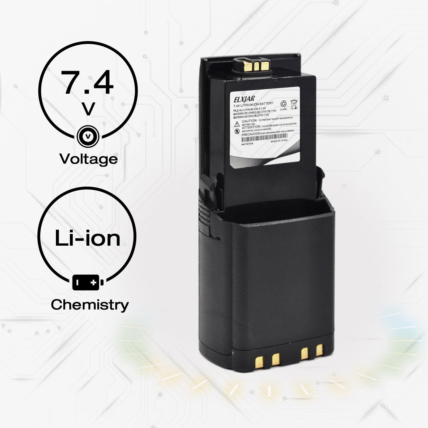 (2-Pack) 7.2V 4800mAh NNTN7034A Battery Replacement for Motorola Apx 5000, APX 6000, Apx5000, APX6000, APX6000 P25, APX6000XE, APX6000XE P25, APX7000, APX7000XE, APX7000XE P25, APX8000, SRX2200