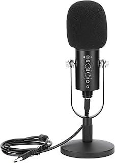 Recording Microphone,Condenser Microphone KTV Studio Recording Mic Clear Hi‑Fi Sound for Computer,USB Microphone for Computer, Gaming PC Recording Condenser Microphone