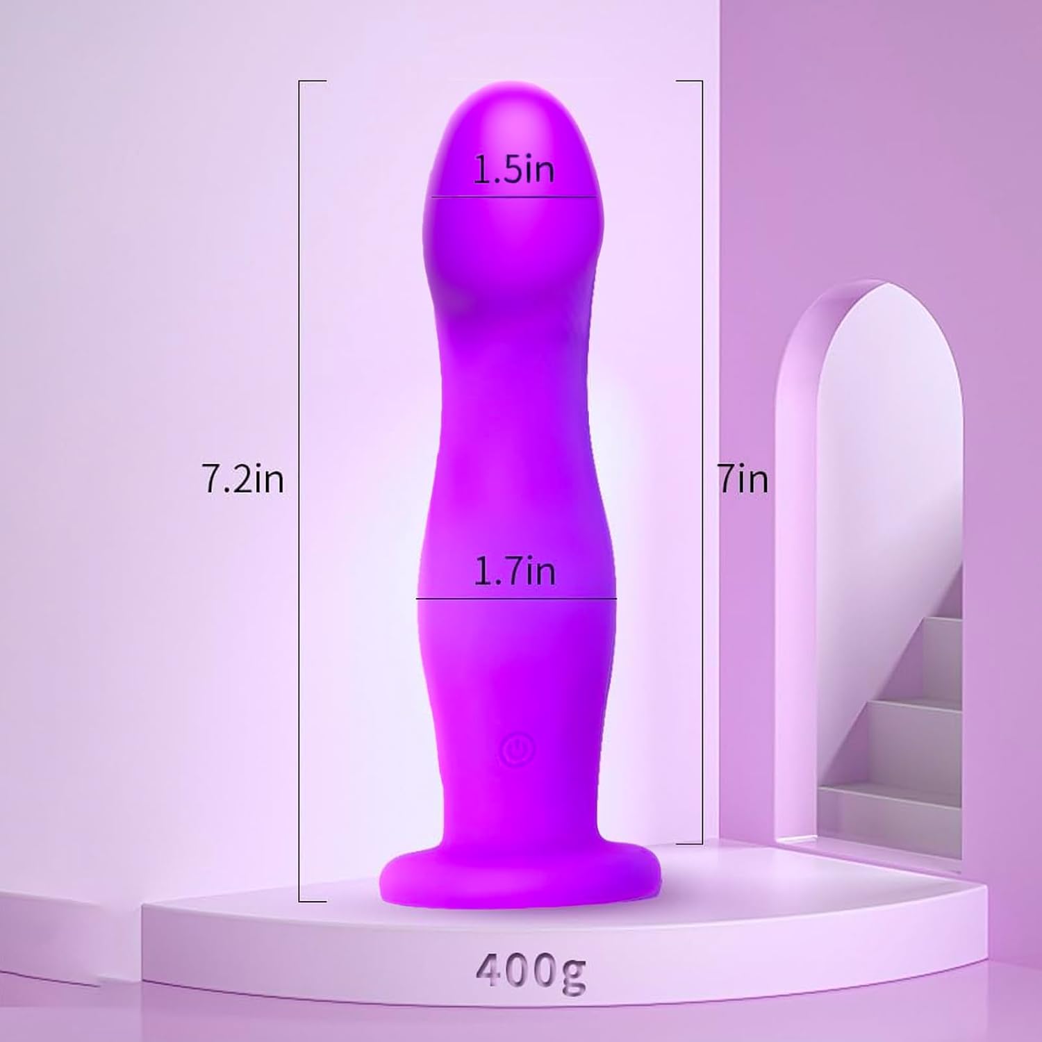 Realistic Dildo Vibrator with Strong Suction Cup,7.2" Liquid Silicone Dildo for Women,Adult Sex Toy for G-spot Orgasm with 8 Vibrating Speeds,Lifelike Anal Dildo Compatible with Strap-on Harness
