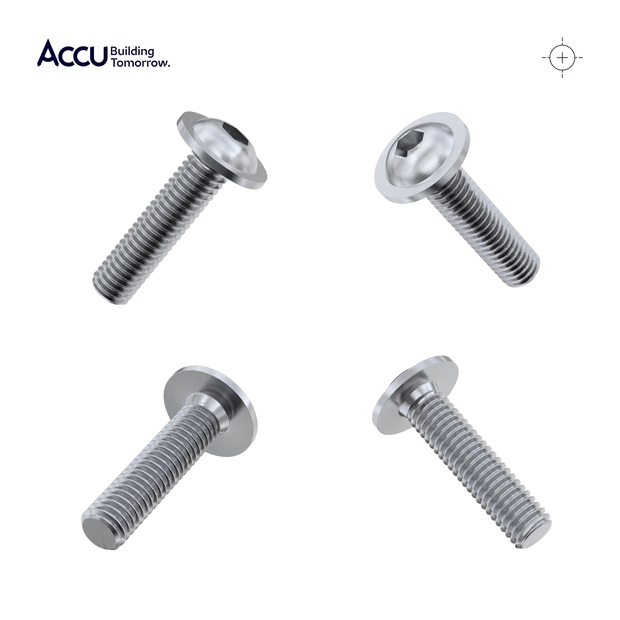 Accu - M6 x 14mm Socket Flanged Button Screws (ISO 7380-2) - Stainless Steel (A2) (Pack of 20) - Image 3