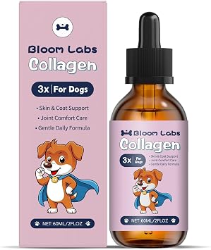 Bloom Collagen for Dogs,Bloom Triple Collagen for Dogs, Support for Skin, Coat, HIPS & Gut Health,2 fl.oz 1pcs