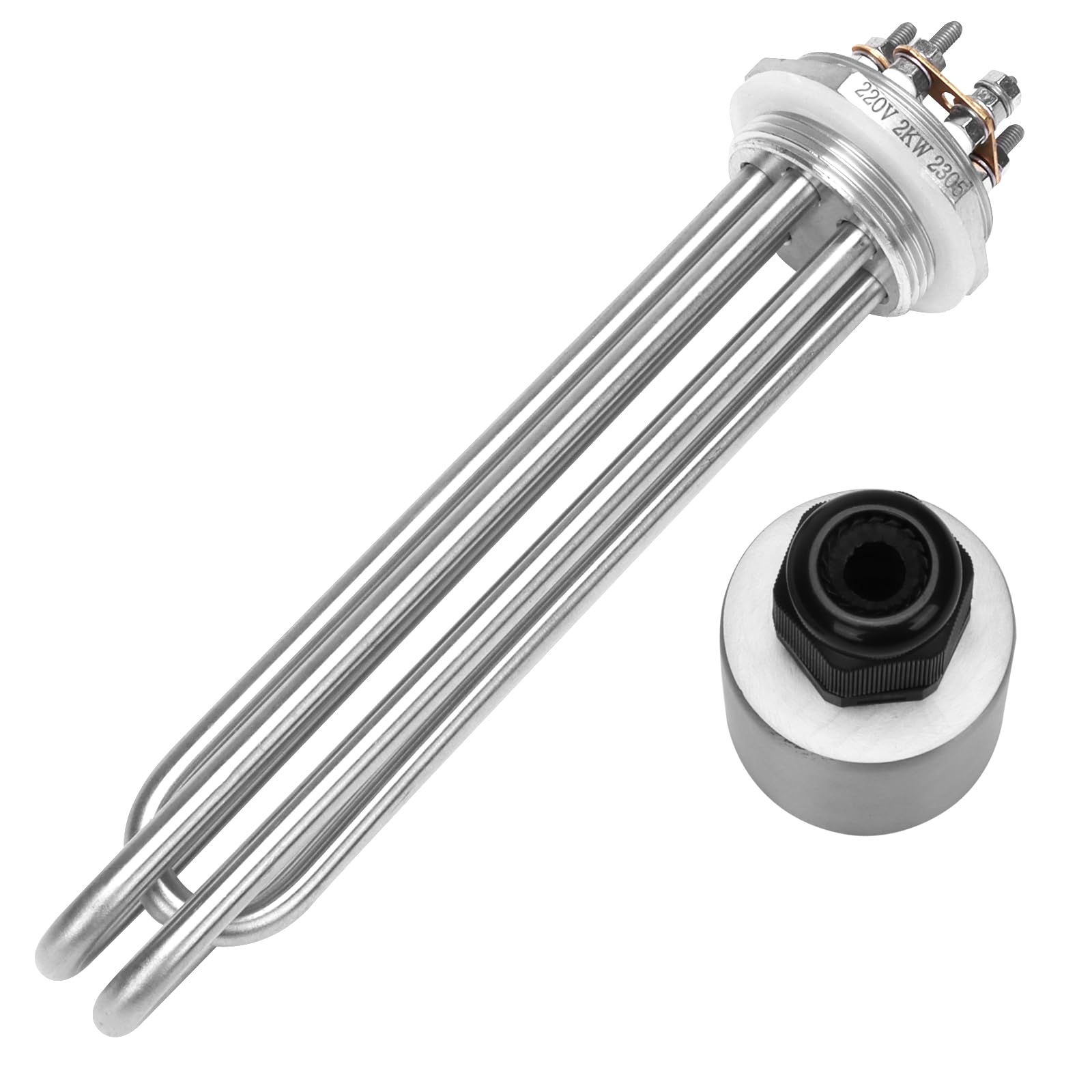 DERNORD 220V 2KW 1-1/2 Pollice Elemento Riscaldante 3U Riscaldatore di Acqua BSP Acciaio Inox Flangia Rod Riscaldamento