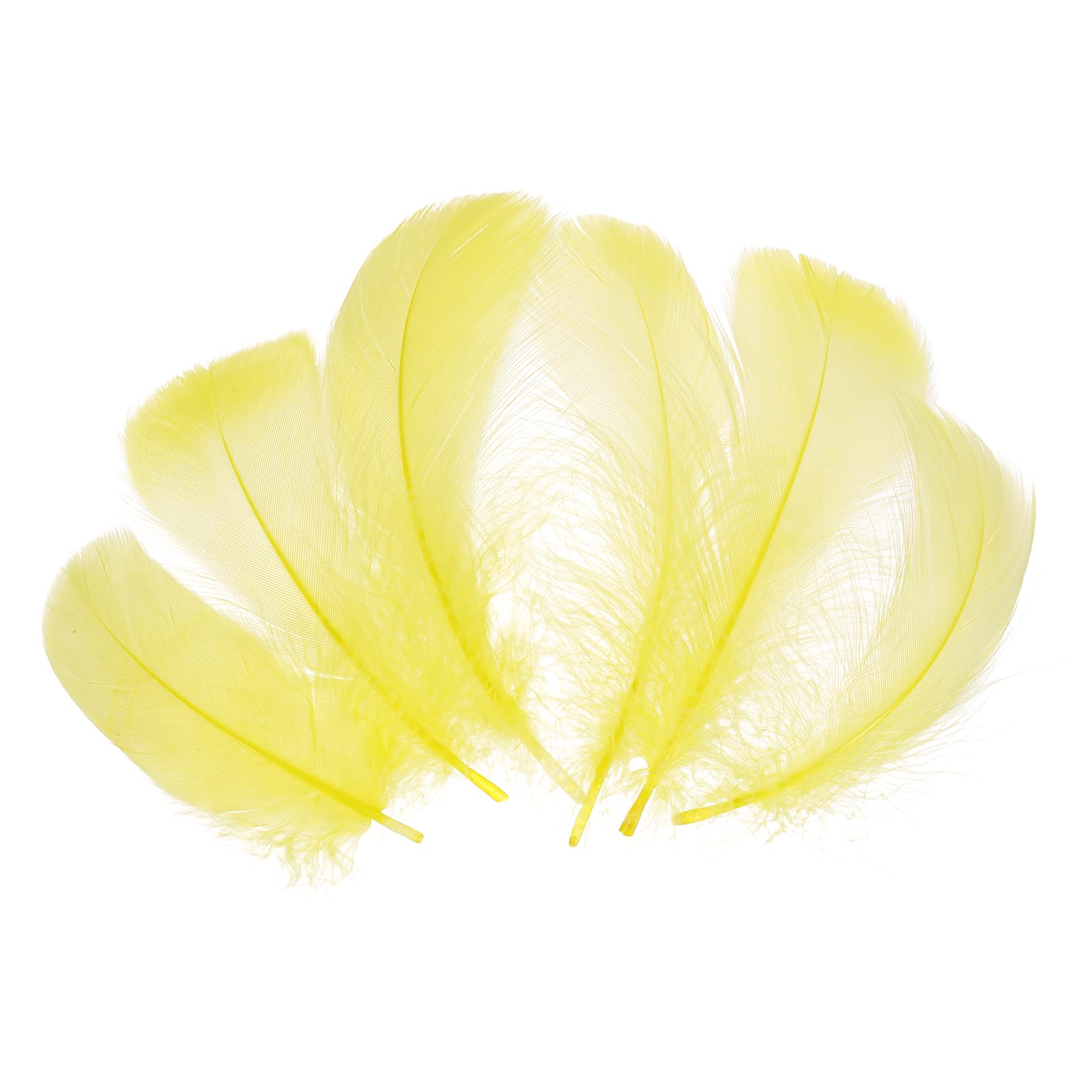 sourcing map 100Pcs Yellow Craft Feathers, 3-6 Inch Colored Feathers for Crafting, Fluffy Feather Bulk for DIY Crafts, Dream Catcher Supplies, Wedding Party Decoration