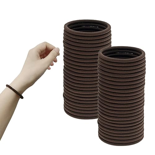 50 ligas para cabello grueso de 0.157 in para mujeres u hombres (negro)