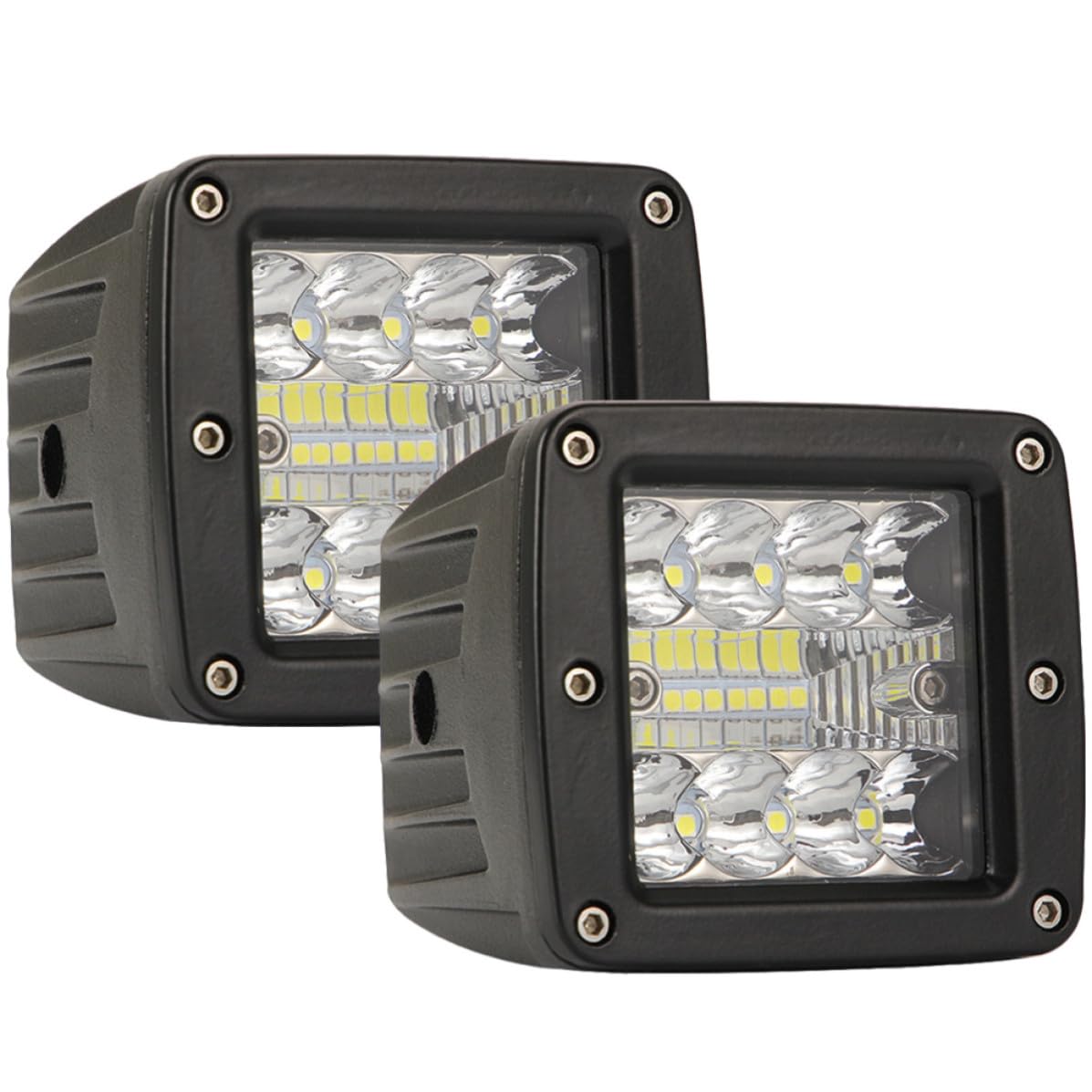 2 Piezas Luz de Trabajo LED Negra para Coche 48w 4800 Lm 10-48v Dc