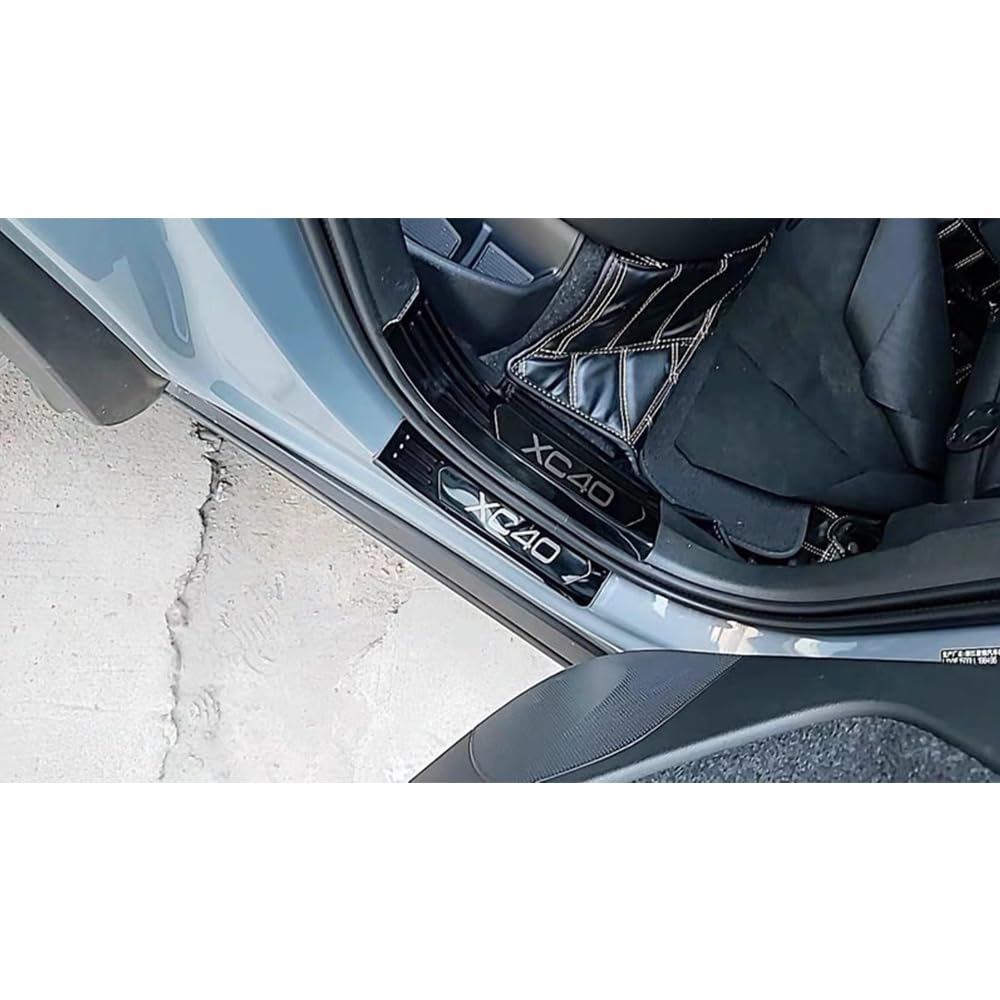 4 stuks Auto RVS Instaplijsten Strips voor Volvo XC60, Instaplijsten Protector Scuff Guard Drempel Styling