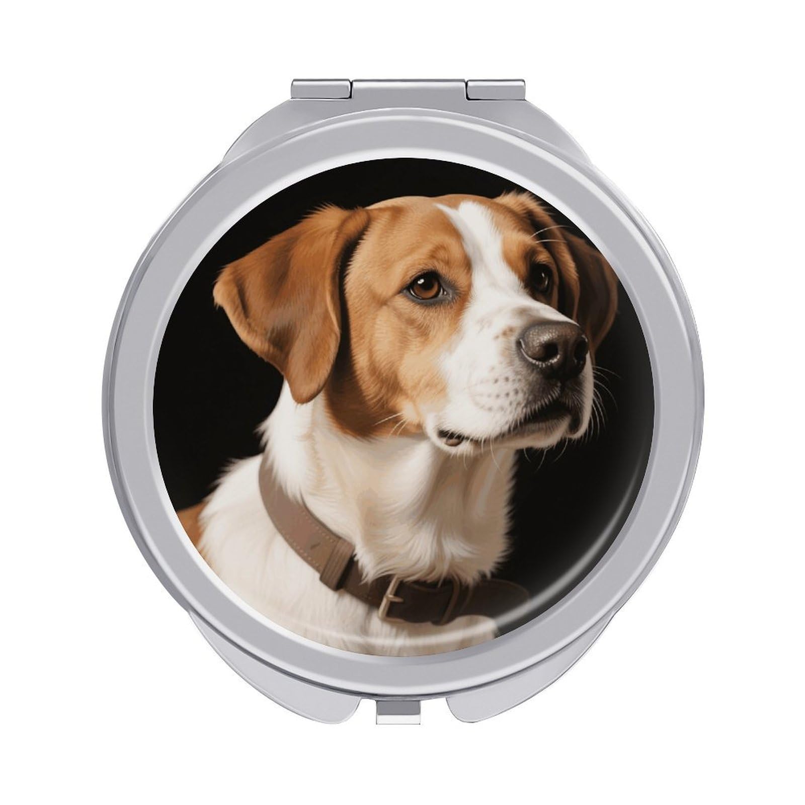 VstaDank Dog Makeup Mirror Beautiful Compact Makeup Mirror Silver Mirrors Surface Folding Makeups Lightweight Travel Makeups Mirrors for Suitable Handbag and Purses