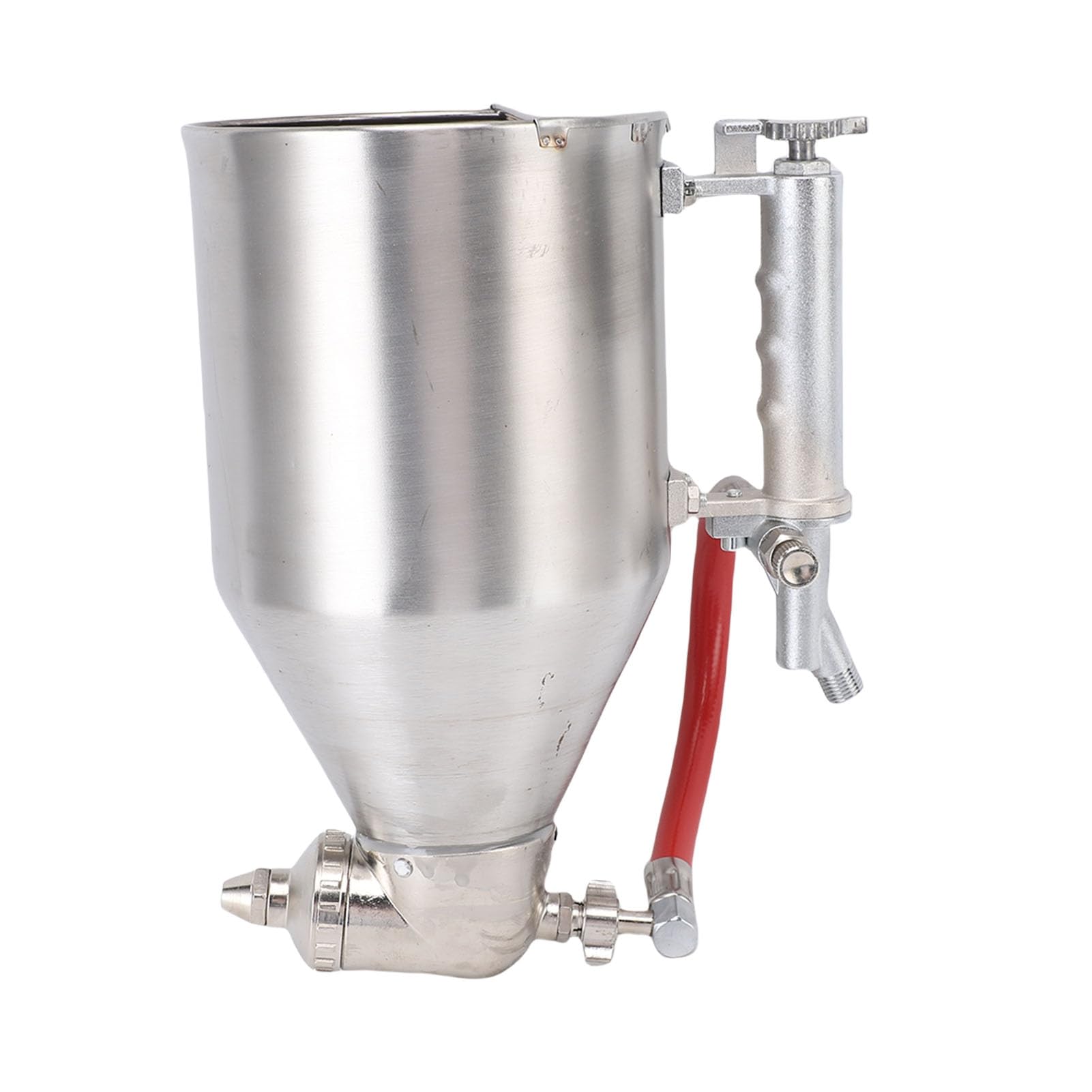 Topiky Pulvérisateur de Mortier de Ciment, Pistolet de Pulvérisation Pneumatique à Trémie d'air, 3,5 L, 6 Buses pour Peinture Murale Extérieure, Revêtement de Texture, Stuc, Entrée 1/4", Largeur de