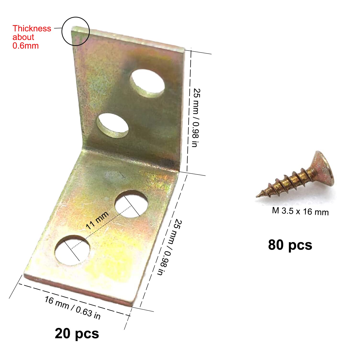 Lot De 20 Connecteurs Coudés à 90 ° Jaunes Galvanisés Avec