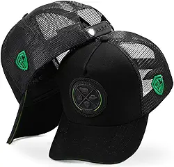 Boné Trucker Preto com Emblema Pecuária Country Preto/Musgo