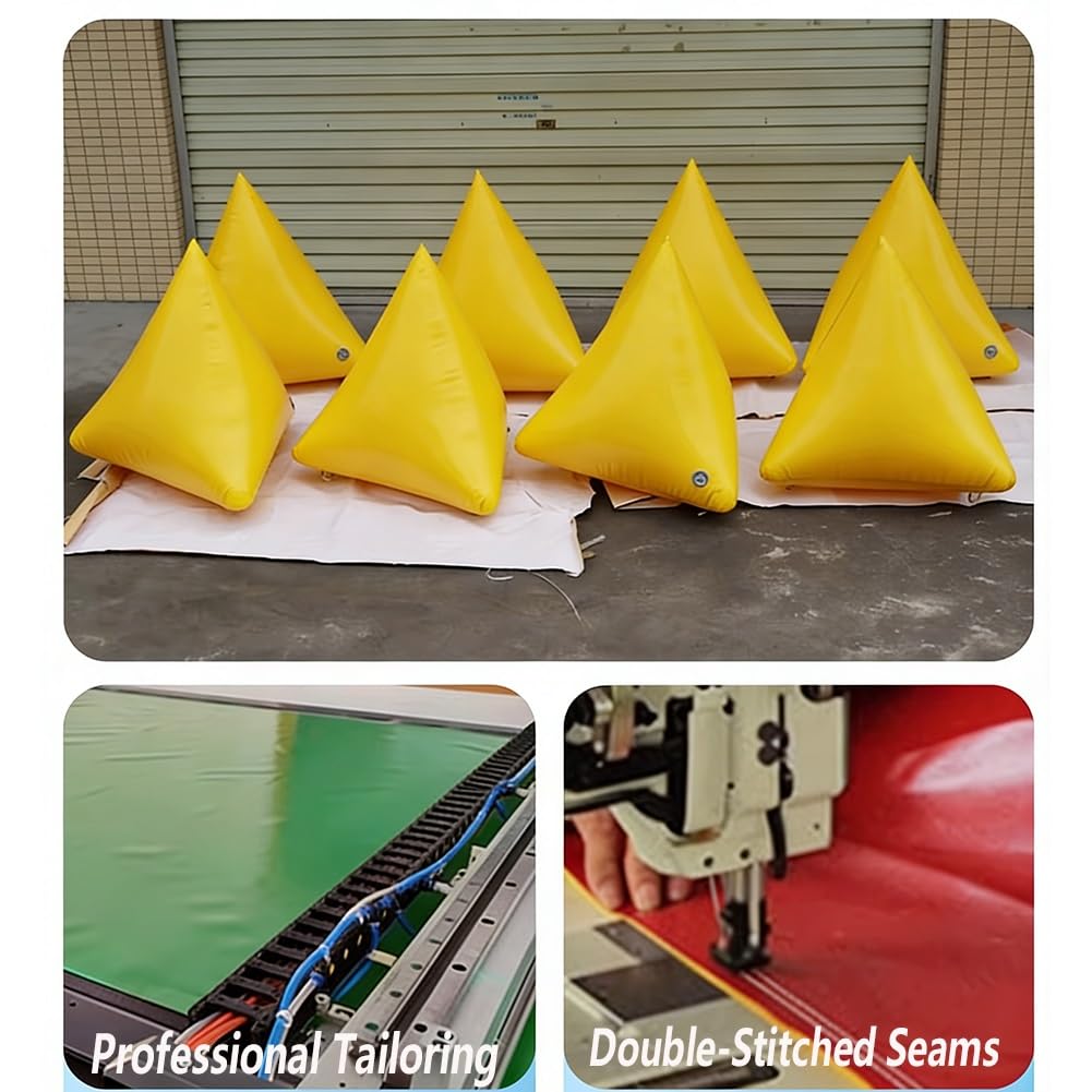 GRRICEPL Flotadores Acuáticos Inflables, Boyas De Competición Inflables, Obstáculos Cilíndricos para Competiciones, Eventos Promocionales Y Advertencias De Seguridad(Amarillo,80x80x150 cm)
