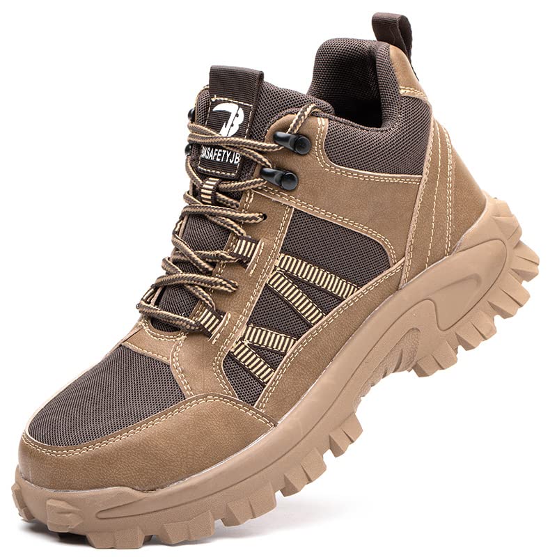 Image of Work Boots for Men,Lightweight Breathable High Top Steel Toe Boots,Unbreakable Steel Toe Shoes,Non Slip Safety Work Shoes.