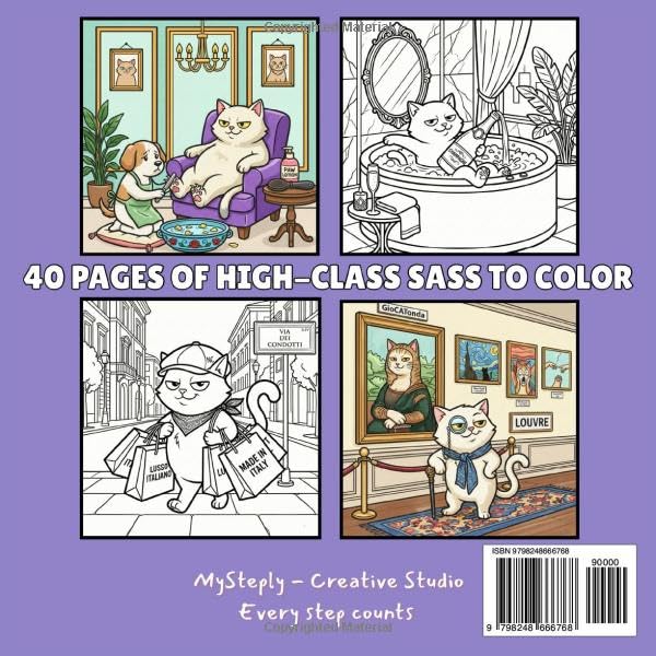 BOUJEE CATS: Sassy & Spoiled Kitties Living the Luxury Life - Funny Coloring Book for adults & teens image 3