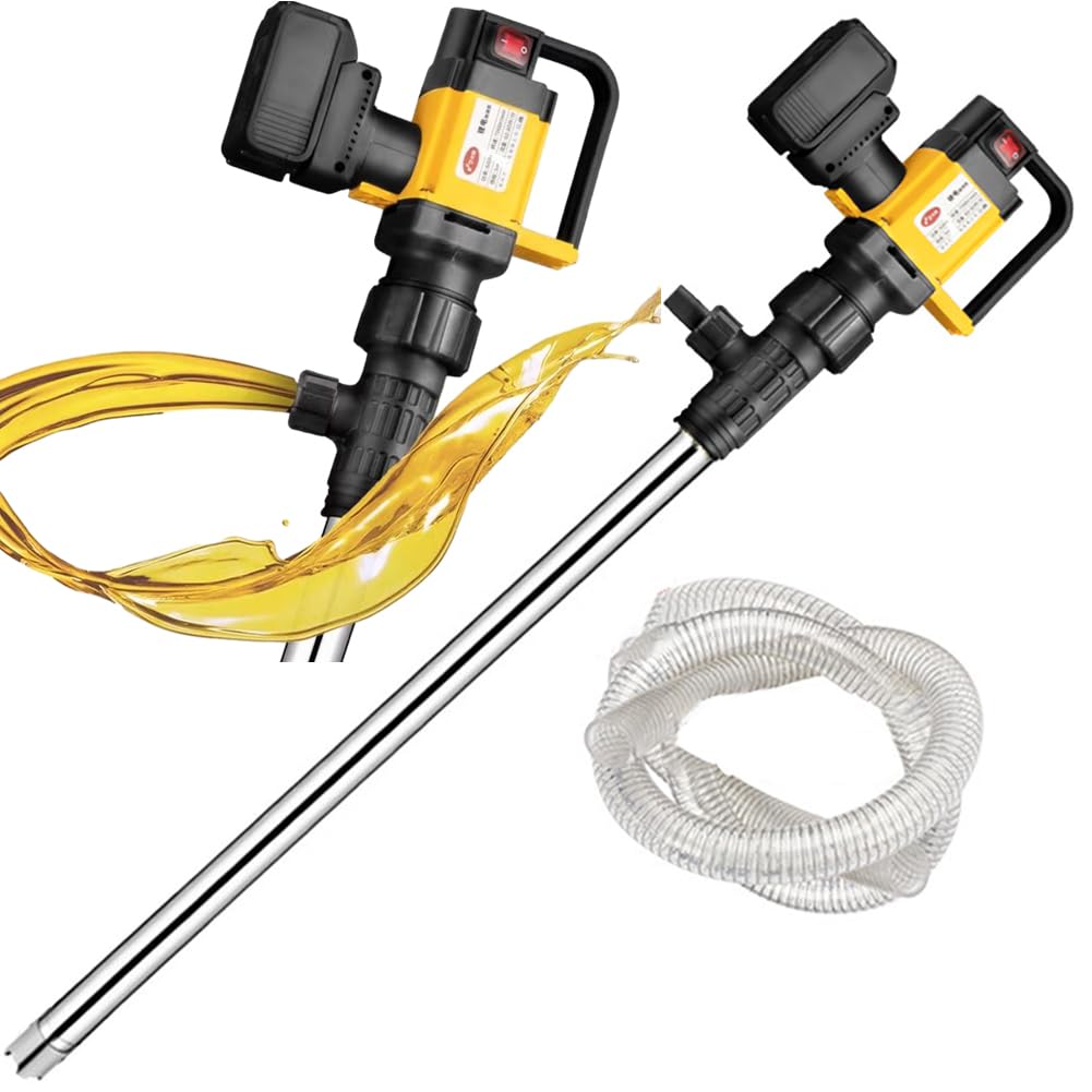 Electric Oil Barrel Pump, 130L/min Large Suction Fuel Drum Pump, 1000W Battery Powered Oil Transfer Pump, 3 Adjustable Speed Diesel Transfer Pump, Liquid Transfer Pump for High Viscosity Liquid