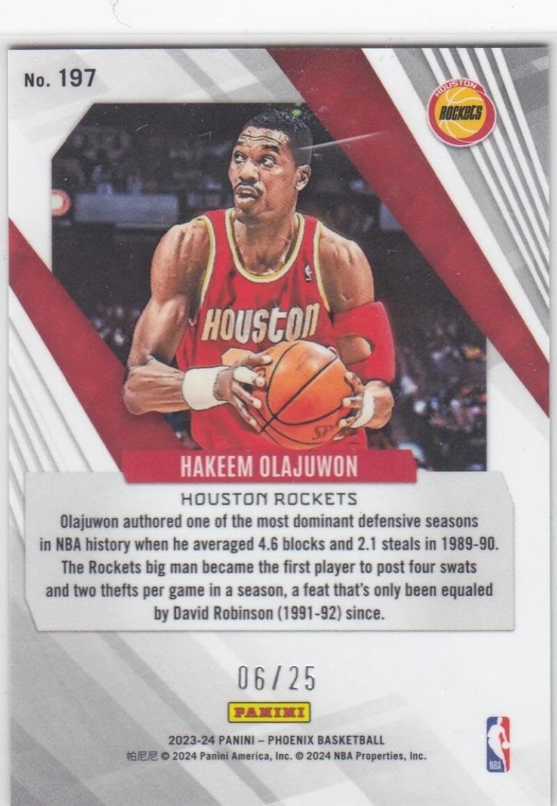 Basketball Trading Card 2023-24 Panini Phoenix Fire and Ice #197 Hakeem Olajuwon EX/NM 6/25 Rockets