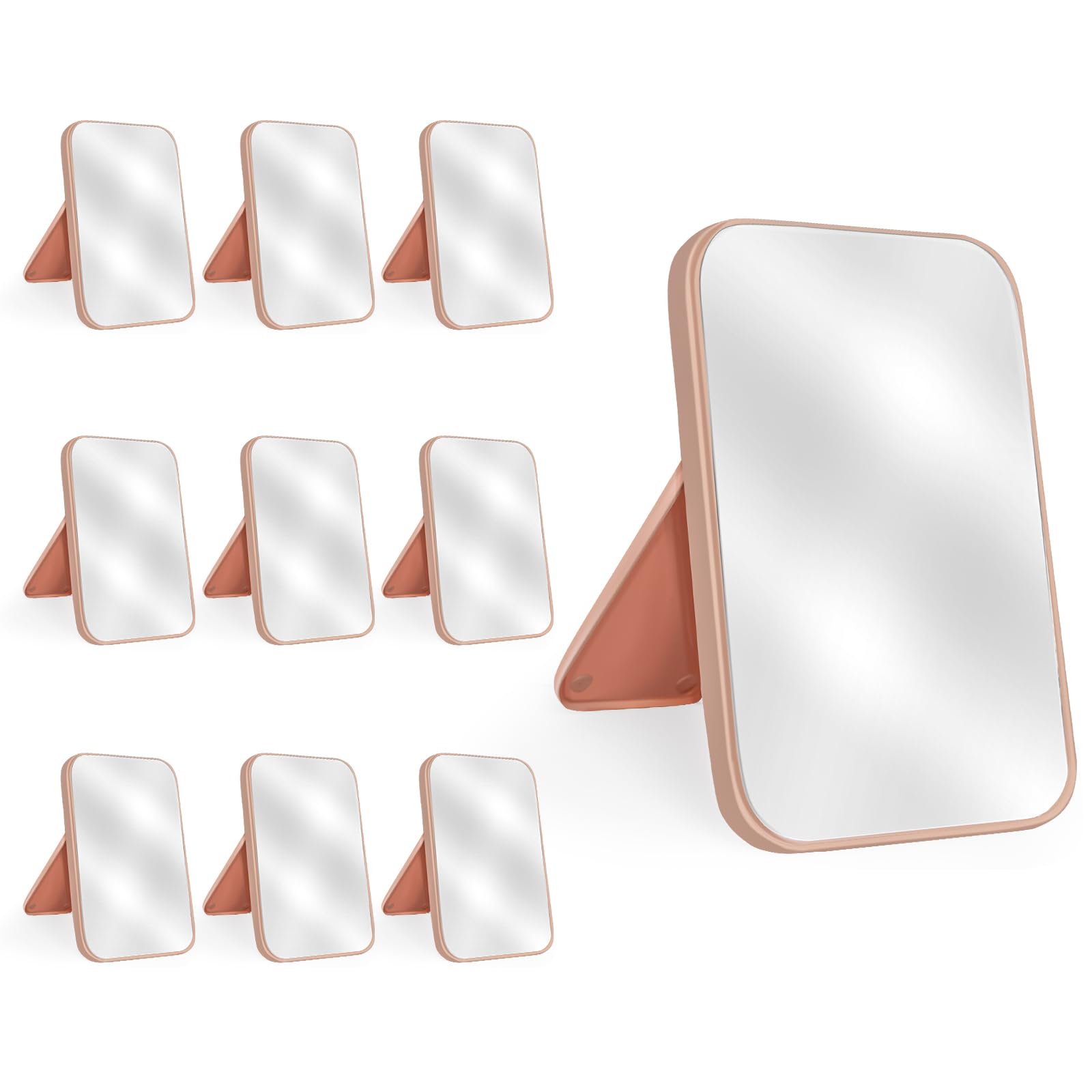 Miroir de maquillage haut de gamme rose avec miroir en verre pur 20 cm