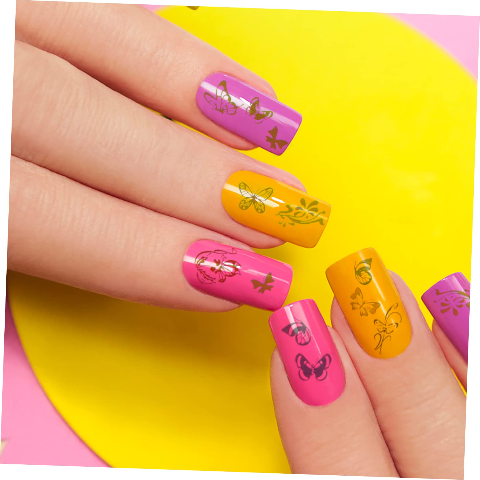 Healeved 36hojas Pegatinas De Arte Para Uñas De Autoadhesivas Dorado y Plateado Decoración Para Manicura Para Uñas Naturales y Acrílicas