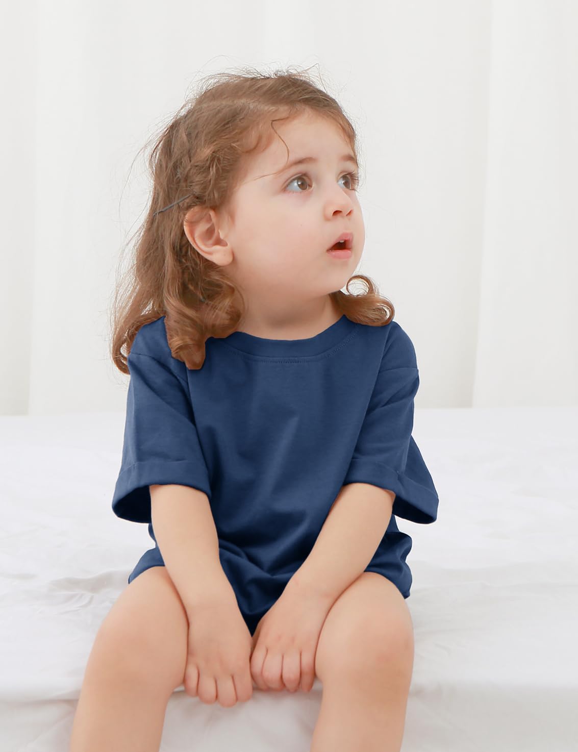 Jimonda Baby Boy Girl Bubble Romper Solid Color Bodysuit Short Sleeve Organic Cotton T-Shirt - Image 4