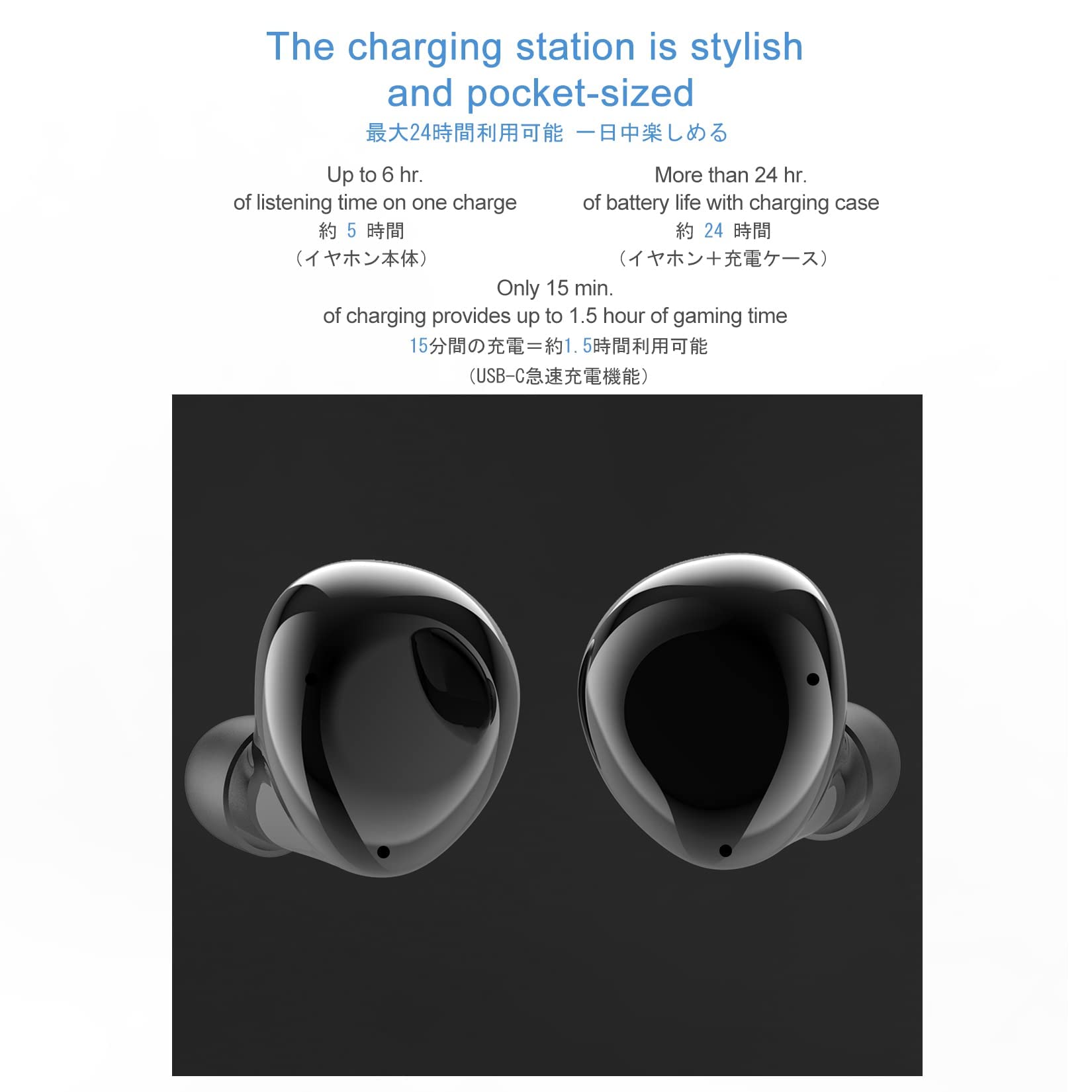 Eono Cuffie-Bluetooth-Eonobuds2-Auricolari-Bluetooth 5.2 Cuffie Wireless In-Ear con Microfono-Cuffiette Bluetooth sport con IPX7 ricarica USB-C per iPhone Huawei(nero)