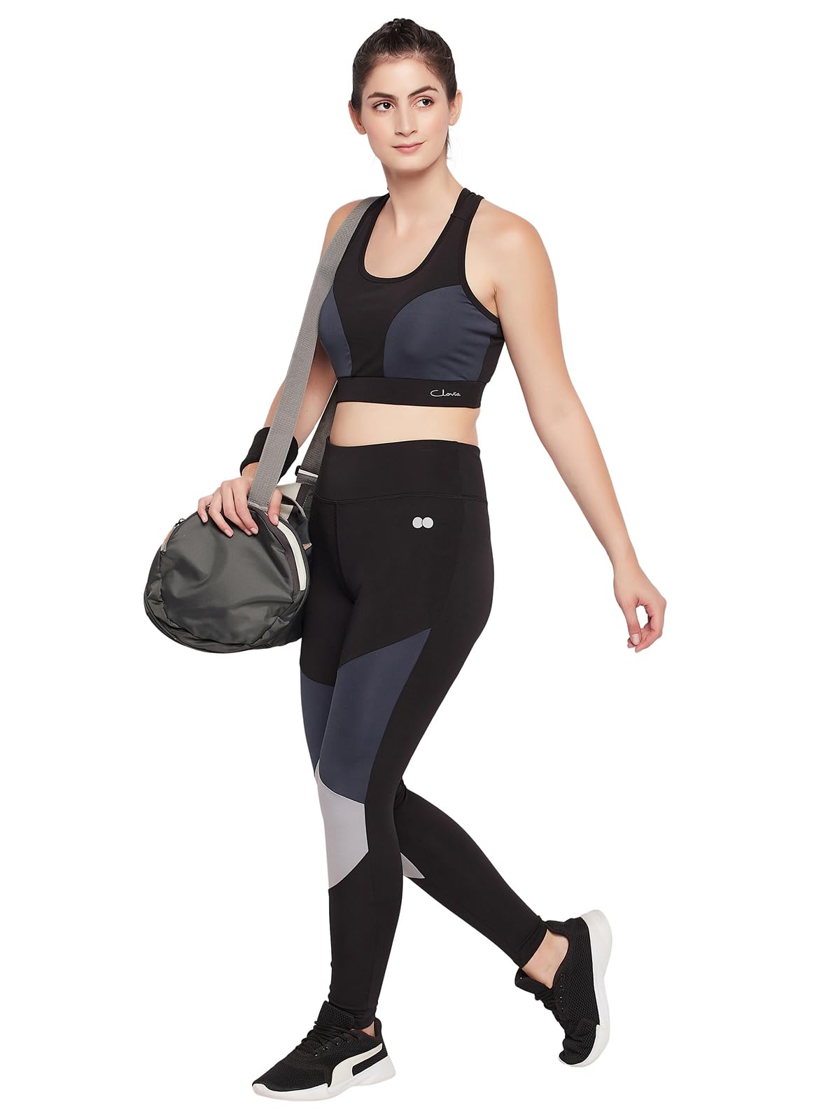 Women's Slim Fit Mid Rise Slim Polyamide Sports Tights .